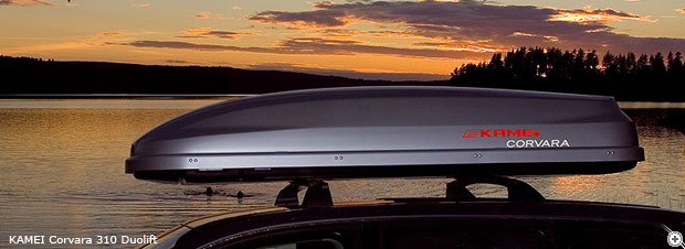 ZOOM: KAMEI Corvara 310 Duolift titanium metallic roof box/roofbox (KM427)